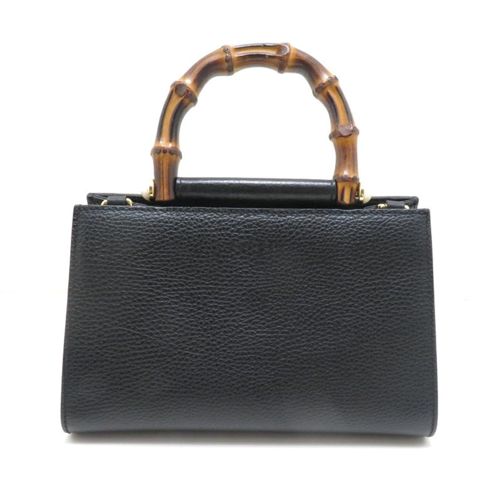 Gucci Bamboo Bag Handbag Leather Black